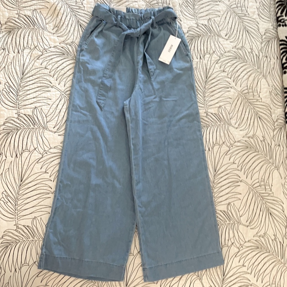 H&M lightweight chambray wide leg pants